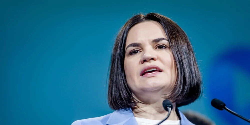 Baltkrievijas demokrātiskās kustības līdere Svjatlana Cihanouska. 