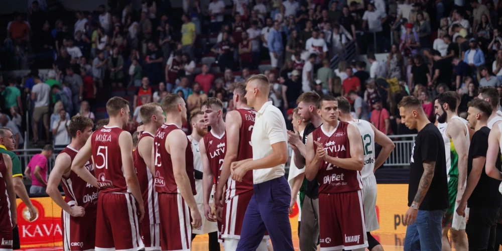 Latvijas vīriešu basketbola izlase draudzības spēlē uzvar Lietuvu