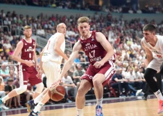 FIBA Pasaules kausa izcīņas kvalifikācijas turnīra trešā posma spēle basketbolā vīriešiem starp Latvijas un Serbijas izlasēm "Arēna Rīga".