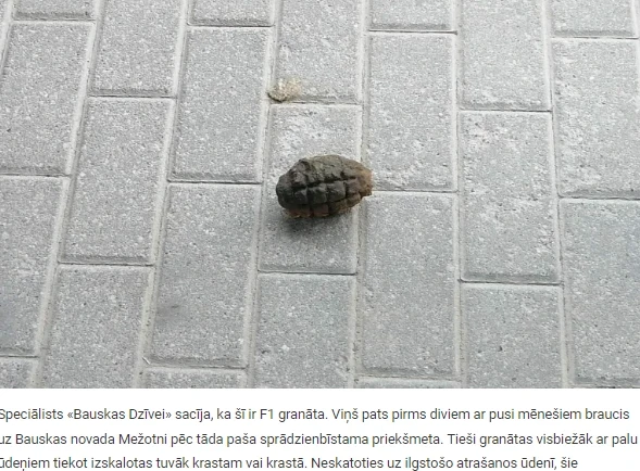 Kāds puišelis peldoties Mēmelē no upes izvilka granātu, kura bija „atpeldējusi” no Otrā pasaules kara.