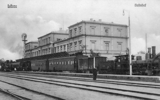 Liepājas dzelzceļa stacija 20. gadsimta sākumā.