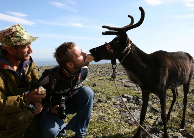 Raidījumā "Ekspedīcija 1000 jūdzes aiz Polārā loka". 2007. gads.