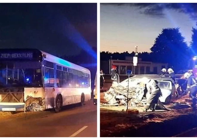 В Риге водитель авто погиб в лобовом столкновении с автобусом