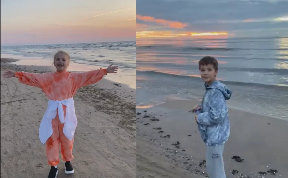 ВИДЕО: Максим Галкин с Лизой и Гарри встретили закат в Юрмале