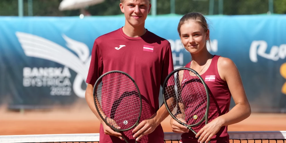 Tenisisti Zeltiņa un Žagars zaudē Eiropas Jaunatnes vasaras olimpisko spēļu ceturtdaļfinālā