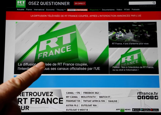 Tiesa noraidījusi Krievijas kontrolētās "RT France" prasību atcelt lēmumu par programmu aizliegumu