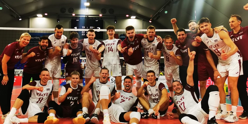Latvijas volejbola izlase Eiropas čempionāta kvalifikācijas ciklu sāk ar uzvaru pār Austriju