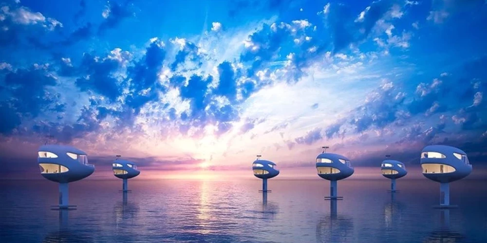   Космос на земле: архитекторы создали футуристические дома-капсулы для жизни посреди океана