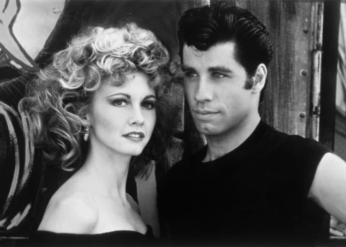 Оливия Ньютон-Джон и Джон Траволта в фильме "Бриолин"