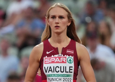 15 August 2022, Bavaria, Munich: Athletics: European Championship, Women, 400 meters,Gunta Vaicule (Latvia) Photo: Soeren Stache/dpa