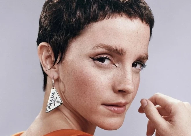 Подстриглась или парик? Для съемки в рекламе Prada Эмма Уотсон выбрала образ мальчика