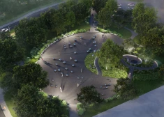 FOTO: Zolitūdes traģēdijas piemiņas vietā plāno izveidot Atceres dārzu ar 54 pērlītēm