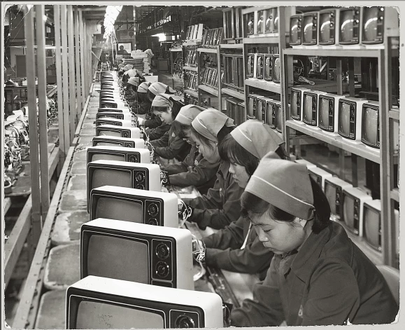 Конвейер завода Samsung, 1970-е годы