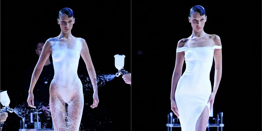 Uz Bellas Hadidas auguma tika uzpūsta kleita