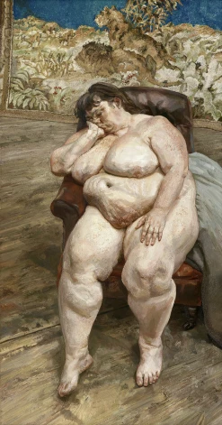 Спящая на фоне ковра со львом, 1996