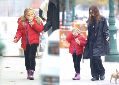 ФОТО: скрывающаяся от папарацци Ирина Шейк с 5-летней дочерью гуляет по Нью-Йорку