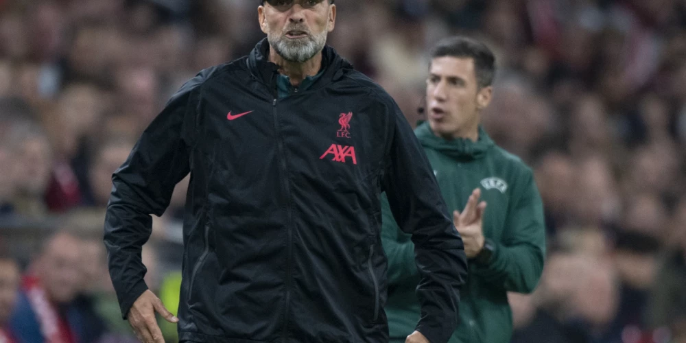 "Liverpool" treneris Klops par sarkano kartīti mačā ar Mančestras "City" sodīts ar 30 000 mārciņu naudassodu