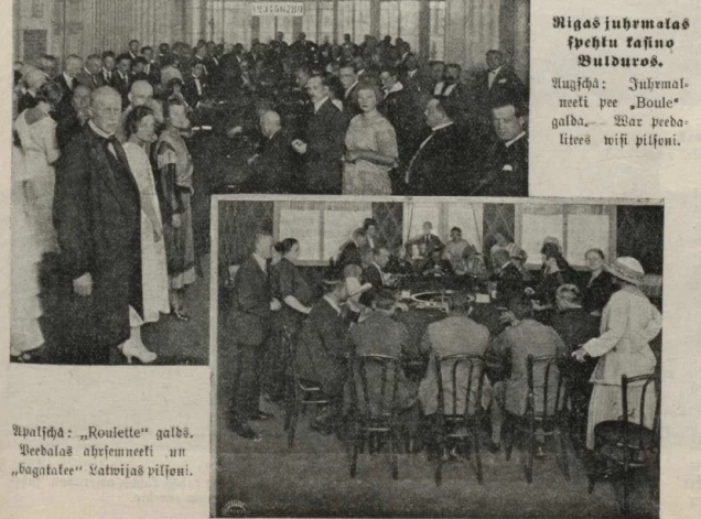 Pagājušā gadsimta divdesmito gadu sākumā Rīgas ilustrētā prese neskopojās ar uzņēmumumie no Bulduru kazino (1923. gada 23. jūlija žurnāls “Nedēļa”).