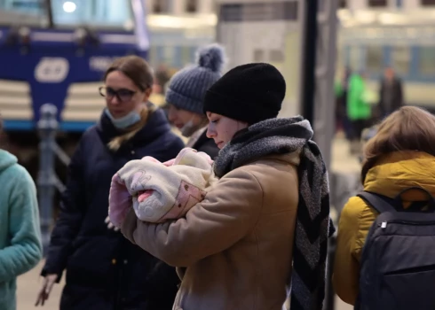 Ukrainas bēgļi Budapeštā, Ungārijā.