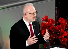 Latvijas Valsts prezidents Egils Levits uzstājas Vācijas Tautas sēru dienas pasākumā Vācijas parlamenta Bundestāgā, Berlīnē, Vācijā, 2022. gada 13. novembrī. EPA/FILIP SINGER