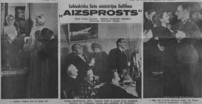 1940. gada 12. aprīļa laikraksts “Tēvijas Sargs” plaši stāsta par jauno latviešu lielfilmu “Aizsprosts”.