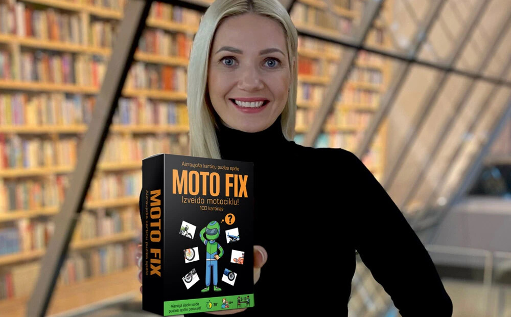 Visiem zināmo pupiņu valodas un prāta spēļu autore Sanita Tiltiņa-Balode izdevusi jaunu izklaidējošu spēli MOTO FIX