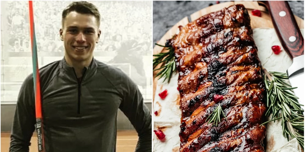 Šķēpmetējs Patriks Gailums atklāj savu iecienītāko ribiņu recepti