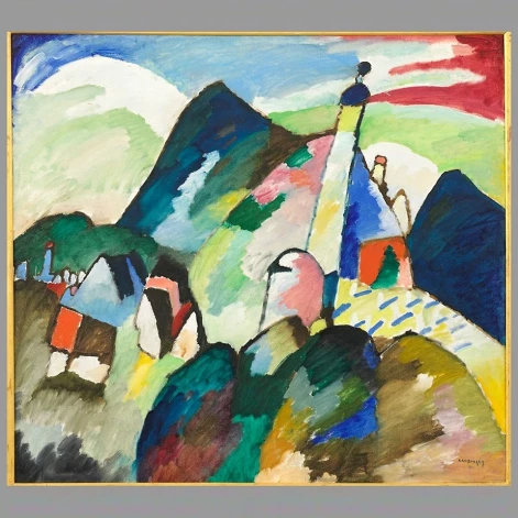 Василий Кандинский. “Вид Мурнау с церковью”, 1910