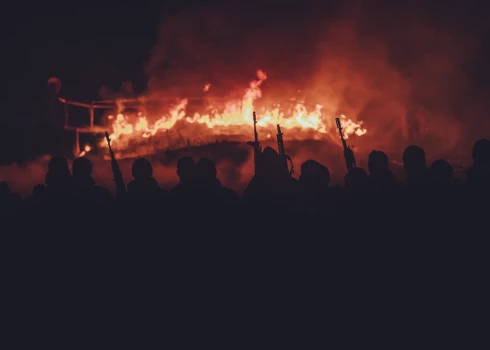 Piemiņas ceremonija par godu kritušajiem Azovas aizstāvjiem 2022. gada 22. decembrī Rivnes apgabalā, Ukrainā.