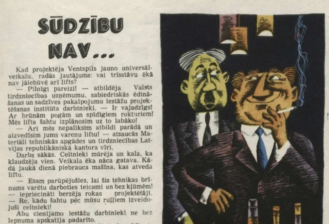 1963. gada augustā žurnāls “Dadzis” raksta par nedienām ar leģendārā “Kosmosa” vēl leģendārāko liftu.