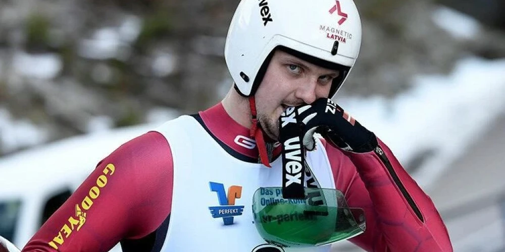 Talantīgais Latvijas kamaniņu braucējs Kaspars Rinks.