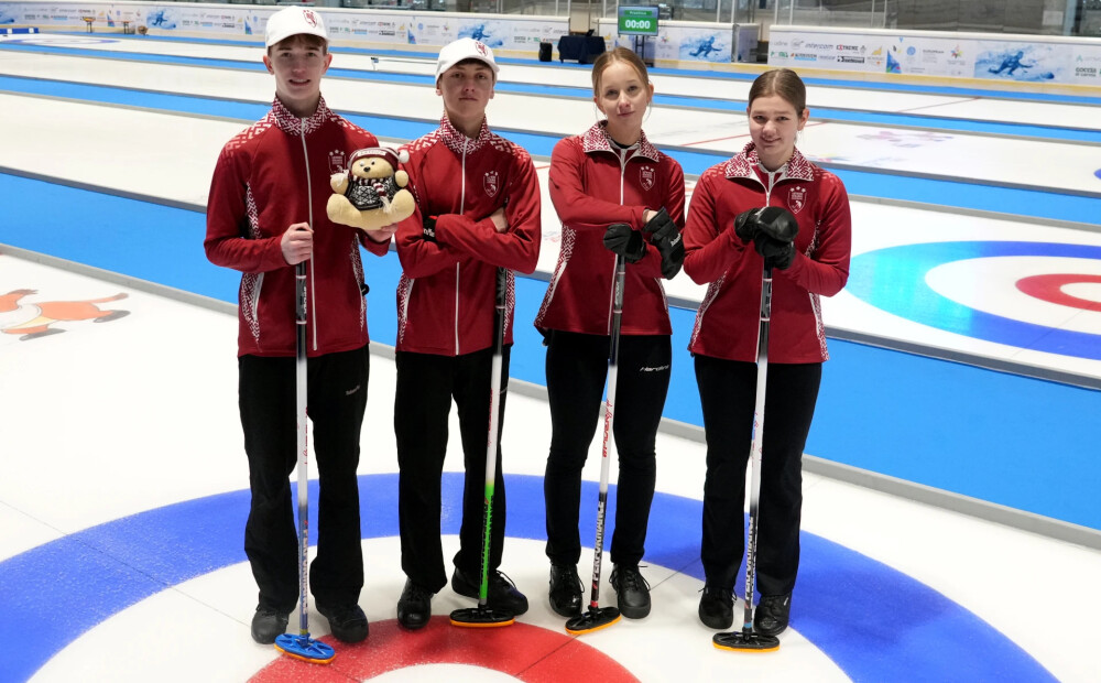 Latvijas kērlinga komandai otrā uzvara Eiropas Jaunatnes ziemas olimpiādē
