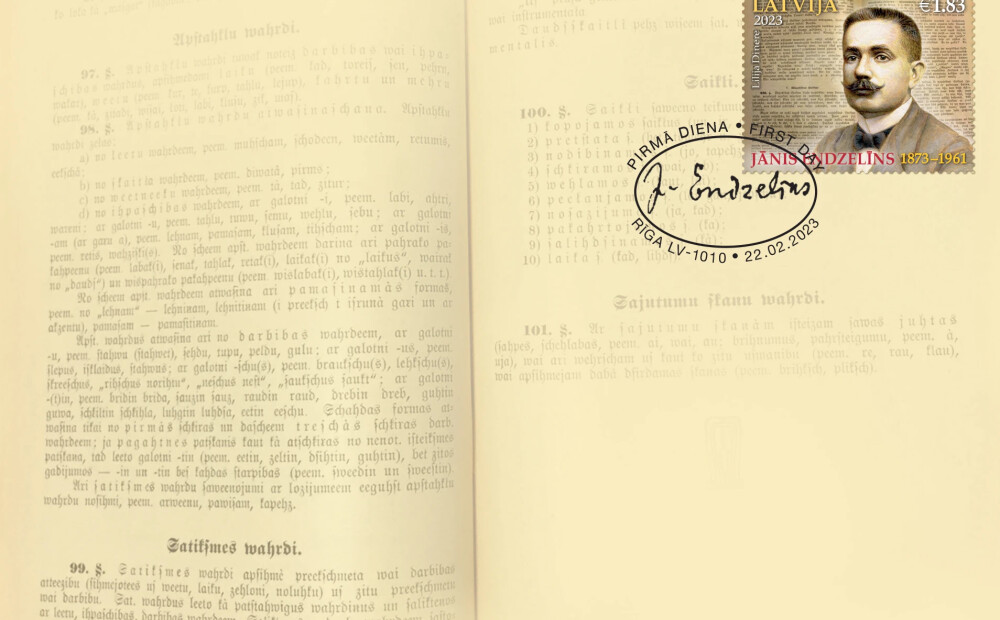 Izdos pastmarku par godu valodnieka Jāņa Endzelīna 150. jubilejai