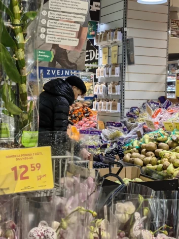 Лана Паула выбирает продукты в магазине. (Фото: очевидец)