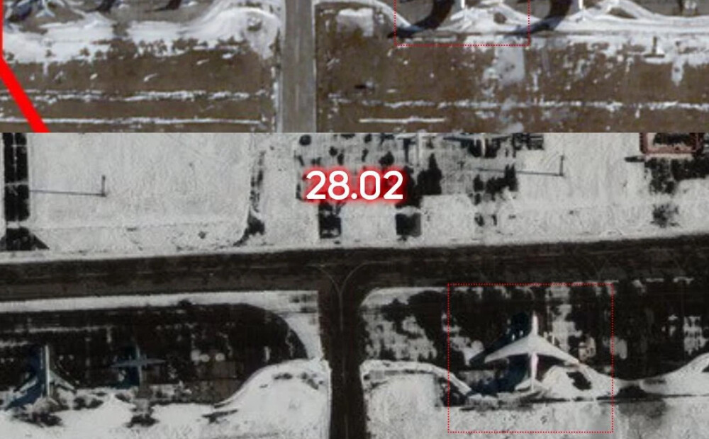 Parādījušies Krievijas radiolokācijas lidmašīnas attēli pirms un pēc uzbrukuma