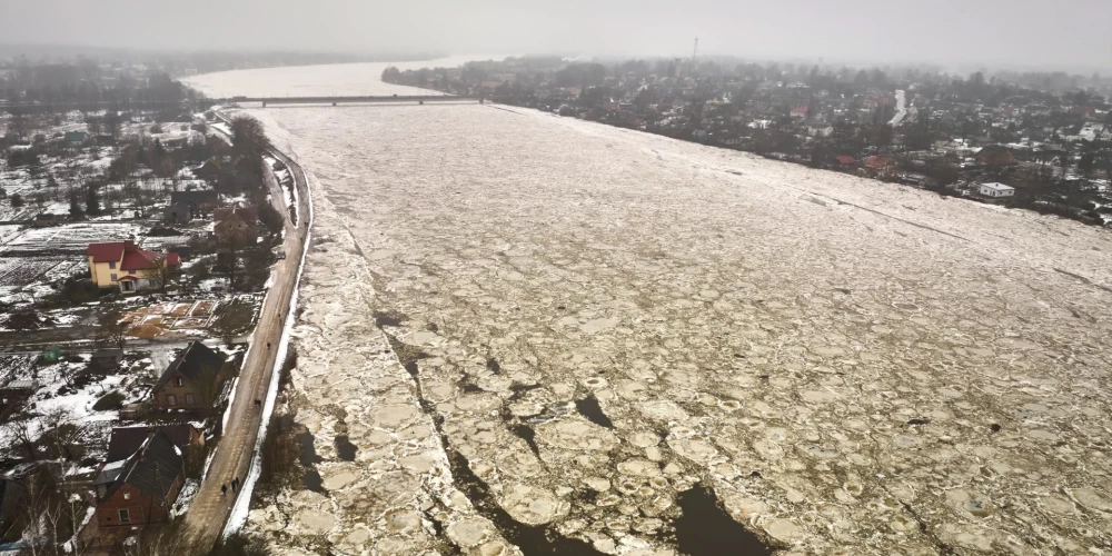Даугава в период паводка (Фото: LETA)