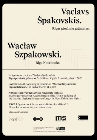 "Vaclavs Špakovskis. Rīgas piezīmju grāmatas" afiša