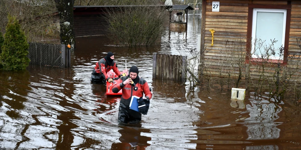 Во время наводнения в Екабпилсе