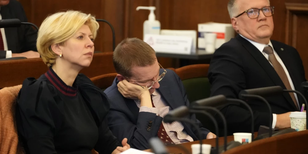 Saeimas ārkārtas sēde, kurā pēc teju 24 stundu debatēm tika pieņemts 2023. gada budžeta likumprojekts.
