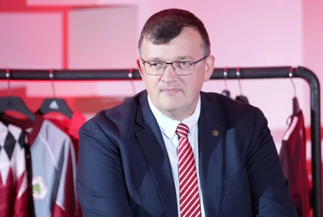 Latvijas valstsvienības galvenais treneris Dainis Kazakevičs.