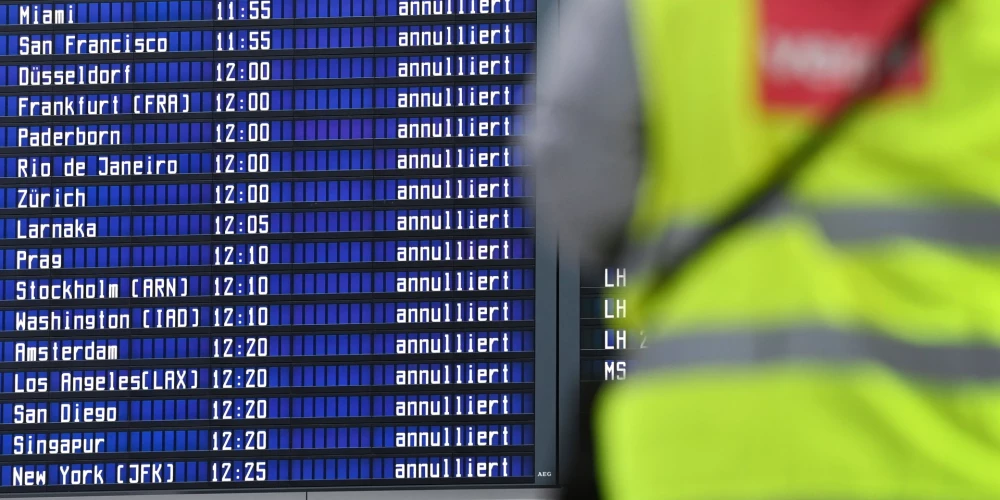 Četrās Vācijas lidostās streiku dēļ tiks atcelts 681 reiss