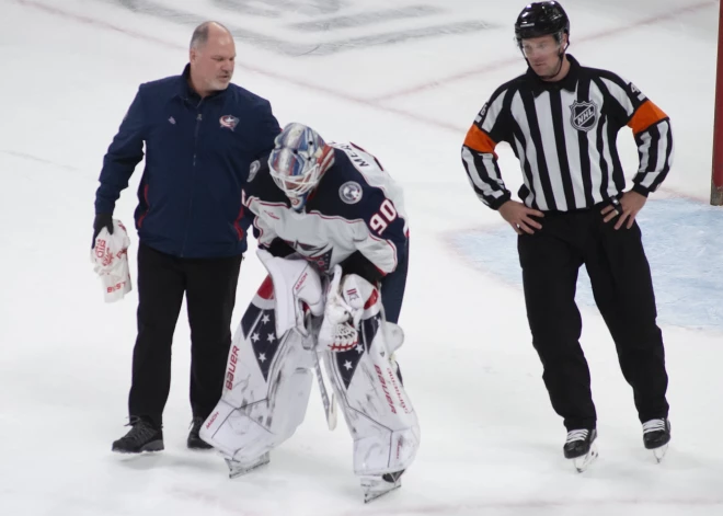 "Blue Jackets" vārtsargs Elvis Merzļikins tuvākajās dienās atgriezīsies laukumā