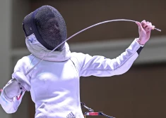 Thanee Korawan of Thailand in action during the semi-finals of the women's epee fencing during the 31st Southeast Asian Games (SEA Games 31) in Hanoi, Vietnam, Friday, May 13, 2022. The SEA Games 31 takes place from May 12 to May 23 in Hanoi, and 11 nearby provinces. (AP Photo/Minh Hoang)