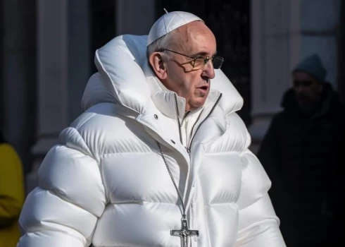 Fotogrāfijas, kurās redzams pāvests Francisks stilīgā jakā, parāda mākslīgā intelekta spēku