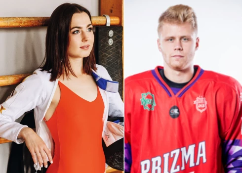 Jaunā Latvijas sporta zvaigzne Kateržina Krejčī Rīgā apprec Krievijā dzimušu hokejistu
