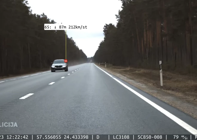 Policija aptur BMW vadītāju, kurš pa Tallinas šoseju traucās ar 212 km/h