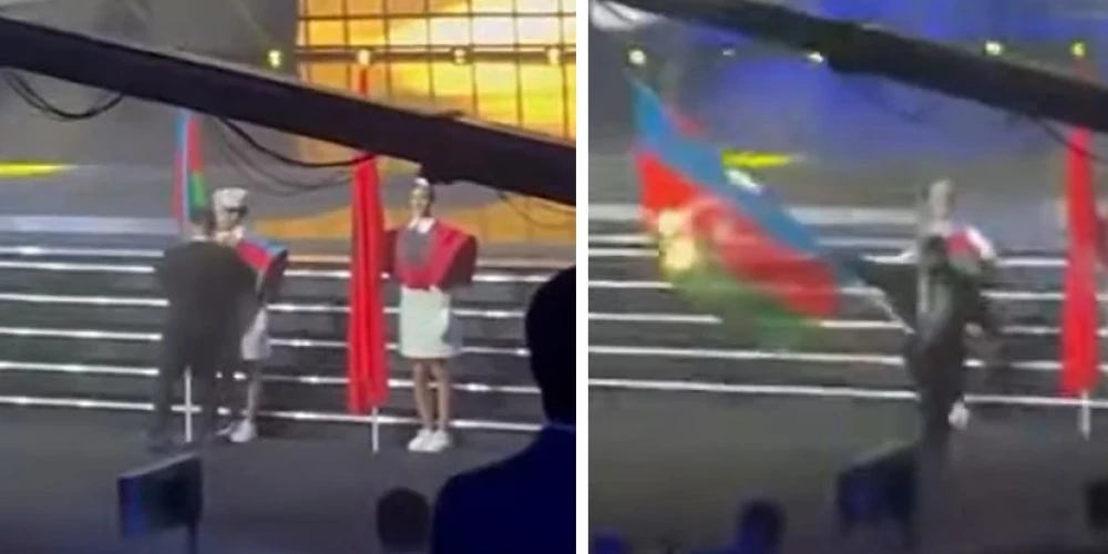 В Ереване на спортивном мероприятии подожгли флаг Азербайджана