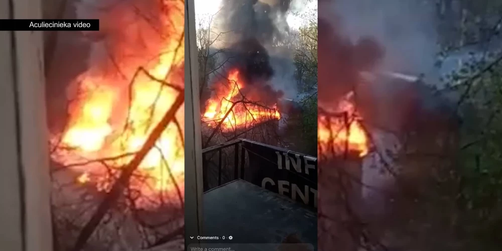 Горело здание площадью 100 квадратных метров. (Фото: скриншот видео TV3)