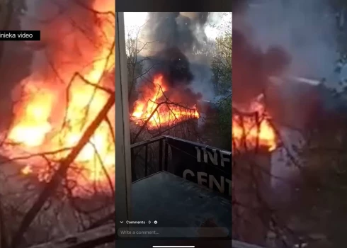 Горело здание площадью 100 квадратных метров. (Фото: скриншот видео TV3)