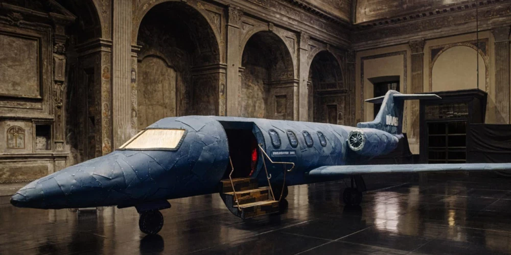 На Миланской неделе дизайна представили частный самолет, обитый денимом